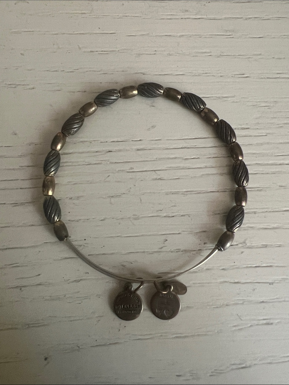 Alex and Ani Antique Gold Beaded Bangle Bracelet